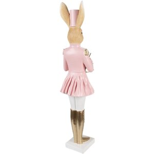 Clayre & Eef Dekorácie Králik Béžová Ružová Zlatá 79 cm Polyresin