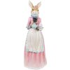 Clayre & Eef Dekorácie Králik béžová ružová 22x20x58 cm Polyresinová veľkonočná figúrka