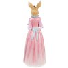Clayre & Eef Dekorácie Králik béžová ružová 22x20x58 cm Polyresinová veľkonočná figúrka