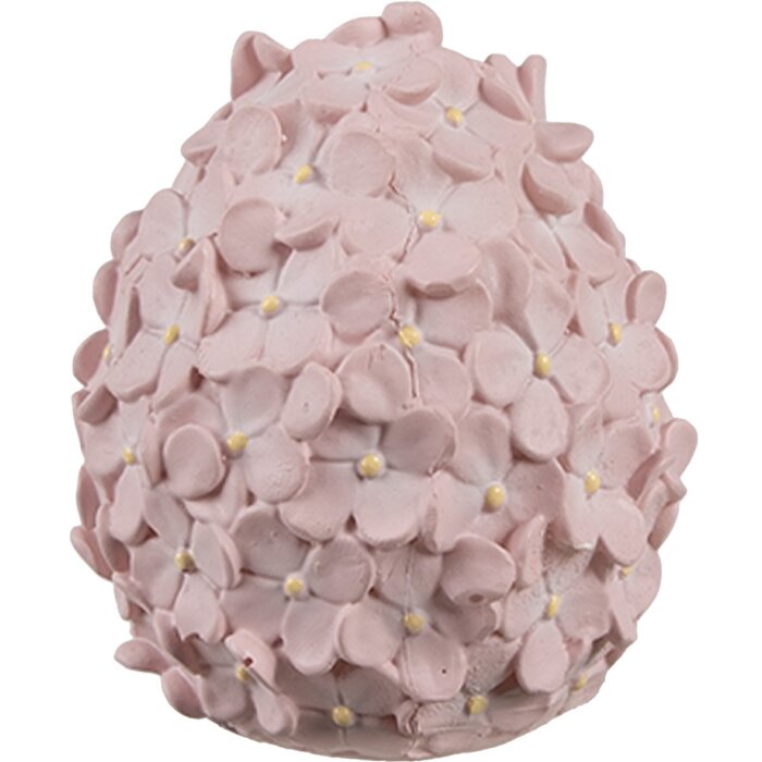 Clayre & Eef Dekoratívne vajíčko ružové Ø 6x7 cm Polyresinová veľkonočná dekorácia