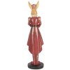 Clayre & Eef Dekoratívny králik 48 cm Béžová červená veľkonočná dekorácia Polyresin Country Style