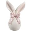 Clayre & Eef Dekoratívny králik bielo-ružový 12x8x18 cm Polyresin Veľká noc