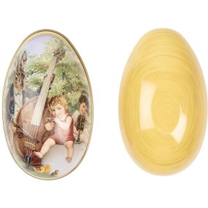 Clayre & Eef dekoratívne vajíčko 7x11x7 cm nostalgická veľkonočná dekorácia železo vintage