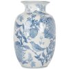Clayre & Eef 6CE2100 Váza bielo modrá Ø 14x23 cm Keramika so vzorom