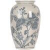 Clayre & Eef 6CE2074 Váza biela modrá Ø17 cm Výška 27 cm