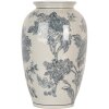 Clayre & Eef 6CE2074 Váza biela modrá Ø17 cm Výška 27 cm