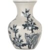 Clayre & Eef 6CE2077 Váza bielo-modrá Ø 10x16 cm Keramický boho dizajn