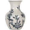Clayre & Eef 6CE2077 Váza bielo-modrá Ø 10x16 cm Keramický boho dizajn