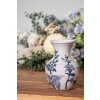 Clayre & Eef 6CE2077 Váza bielo-modrá Ø 10x16 cm Keramický boho dizajn
