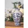 Clayre & Eef 6CE2078 Váza bielo-modrá Ø 9x15 cm Keramický dizajn Vintage