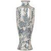 Clayre & Eef 6CE2080 Váza keramická bielo modrá 42 cm Boho dizajn