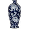 Clayre & Eef 6CE2087 Váza Modro-biela keramická váza Ø 21x42 cm