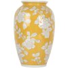 Clayre & Eef 6CE2088 Váza žlto-biela Ø 17x27 cm Keramický retro vintage štýl