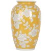 Clayre & Eef 6CE2088 Váza žlto-biela Ø 17x27 cm Keramický retro vintage štýl