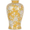 Clayre & Eef 6CE2089 Váza Retro keramická váza žltá biela Ø19xH32 cm