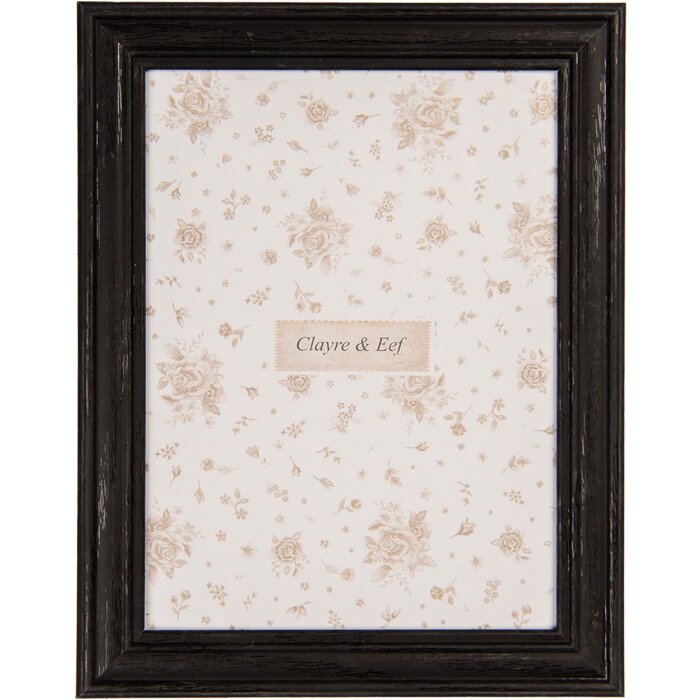 Clayre & Eef Fotorámik 10x15 cm Čierny elegantný obrazový rám v boho štýle
