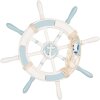 Clayre & Eef 6H2403 Dekorácia Volant bielo modrý 34 cm MDF drevo