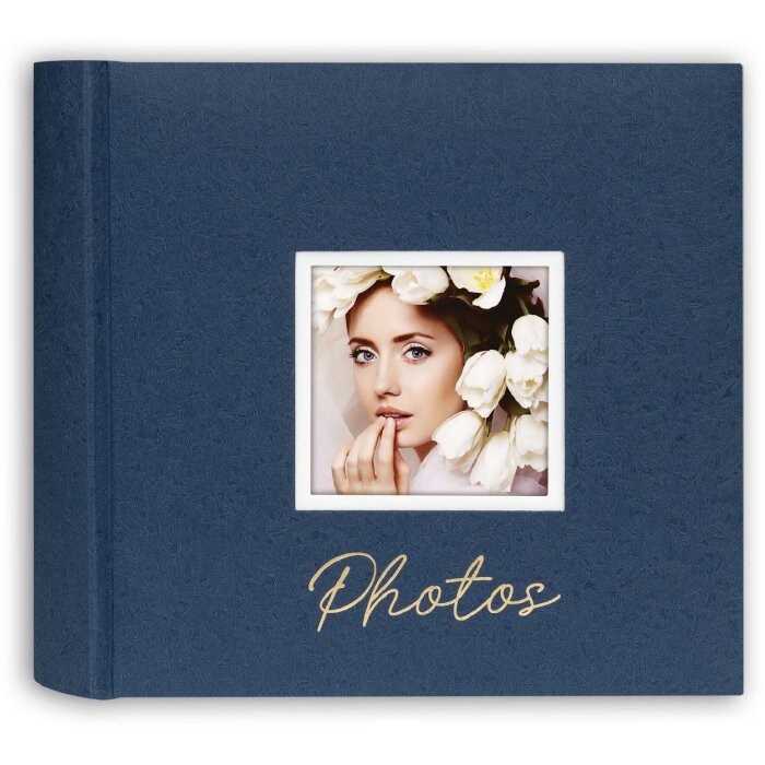 ZEP Fotoalbum Dante Blue 24x24 cm 40 bielych strán so sklenenými listami