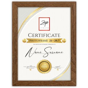 Drevený rám na certifikáty ZEP...