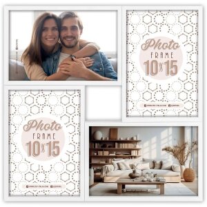 ZEP MDF rám Bari White na 4 obrázky 10x15 cm