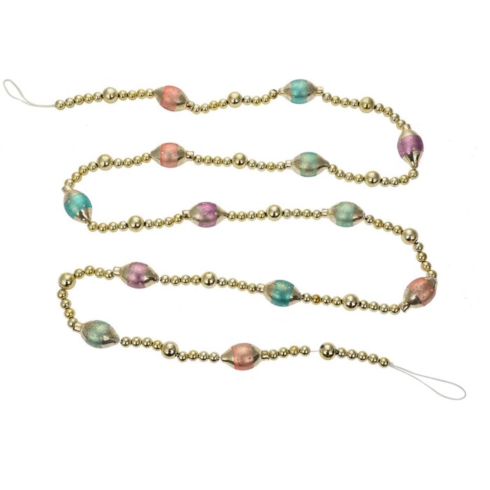 Clayre & Eef Vianočný veniec zlatý 180 cm železný vidiecky štýl