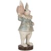 Clayre & Eef Dekoratívny králik vo vidieckom štýle béžovo modrý 11x10x28 cm Polyresin