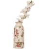 Clayre & Eef 6CE2027 Váza béžovo-ružová Kvetinový vzor Ø 8x20 cm Vintage keramika