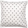 Clayre & Eef BHS24-3 Obliečka na vankúš 45x45 cm biela čierna s motívom srdca