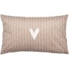 Clayre & Eef Obliečka na vankúš 30x50 cm Hnedá Biela Country štýl Polyester