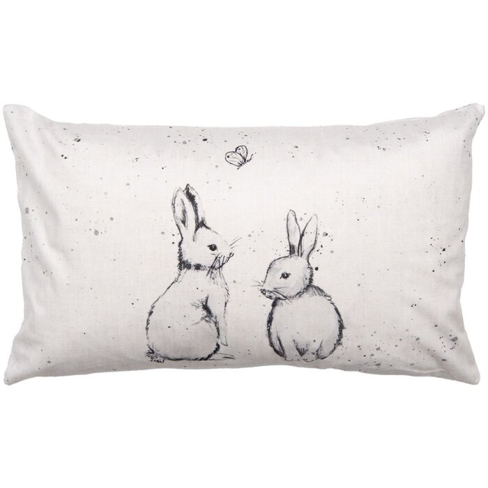 Clayre & Eef Obliečka na vankúš BNS36-1 30x50 cm Country Style Beige Grey Bunny