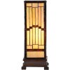 LumiLamp 5LL-6358 Tiffany stolová lampa béžová hnedá 17x17x44cm E27 sklo polyresin
