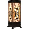 LumiLamp 5LL-6359 Tiffany stolová lampa hnedá béžová 17x17x44 cm E27 40W