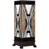 LumiLamp 5LL-6359 Tiffany stolová lampa hnedá béžová 17x17x44 cm E27 40W