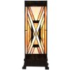 LumiLamp 5LL-6359 Tiffany stolová lampa hnedá béžová 17x17x44 cm E27 40W