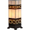 LumiLamp 5LL-6360 Tiffanyho stolová lampa béžová hnedá 44cm E27 sklo polyresin