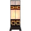 LumiLamp 5LL-6360 Tiffanyho stolová lampa béžová hnedá 44cm E27 sklo polyresin
