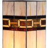 LumiLamp 5LL-6360 Tiffanyho stolová lampa béžová hnedá 44cm E27 sklo polyresin