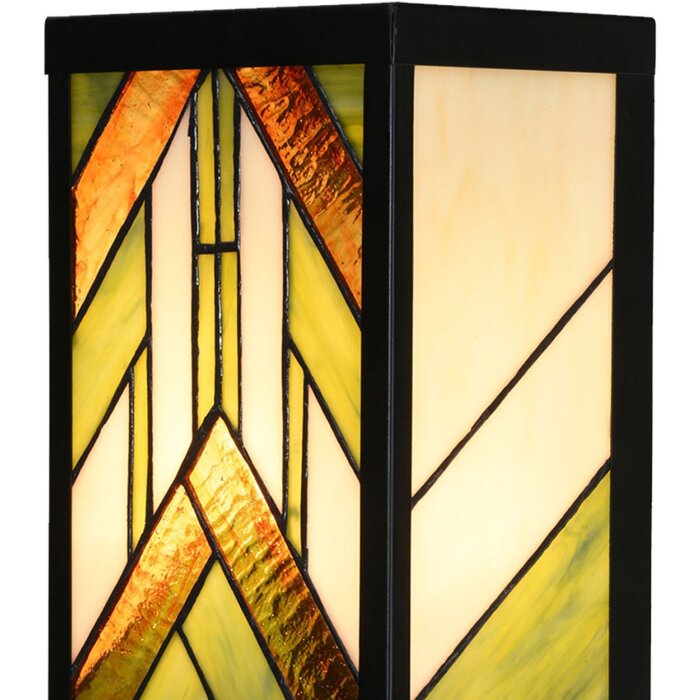 LumiLamp 5LL-6361 Tiffany nástenné svietidlo béžovo zelené 14x16x40 cm E27 sklo kov
