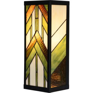 LumiLamp 5LL-6361 Tiffany nástenné svietidlo béžovo zelené 14x16x40 cm E27 sklo kov