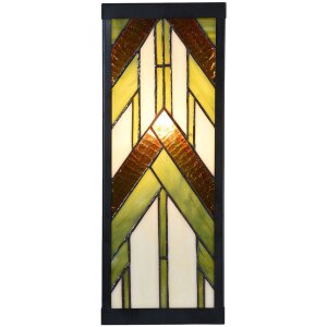 LumiLamp 5LL-6361 Tiffany nástenné svietidlo béžovo zelené 14x16x40 cm E27 sklo kov