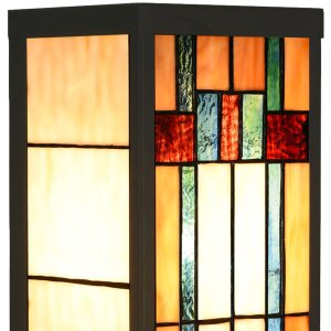 LumiLamp 5LL-6362 Tiffany nástenné svietidlo béžovo hnedé 14x16x40cm E27 sklo kov
