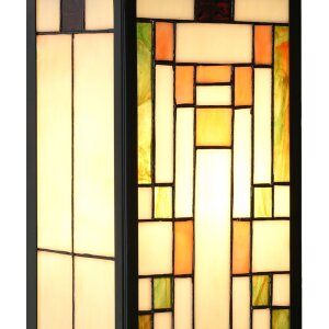 LumiLamp 5LL-6363 Tiffany nástenné svietidlo béžovo zelené 14x16x40cm E27 sklo kov