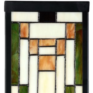 LumiLamp 5LL-6363 Tiffany nástenné svietidlo béžovo zelené 14x16x40cm E27 sklo kov