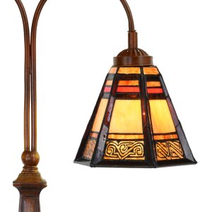 LumiLamp 5LL-6366 Tiffany stolová lampa z hnedého skla 48x19x64 cm E27