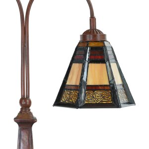 LumiLamp 5LL-6366 Tiffany stolová lampa z hnedého skla 48x19x64 cm E27