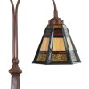LumiLamp 5LL-6366 Tiffany stolová lampa z hnedého skla 48x19x64 cm E27