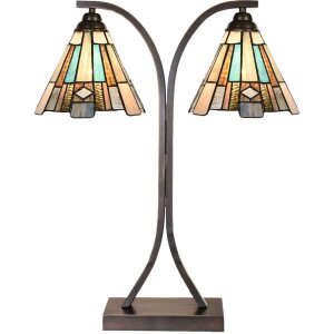 LumiLamp 5LL-6368 Tiffany stolová lampa hnedo...