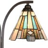 LumiLamp 5LL-6368 Tiffany stolová lampa hnedo modrá 48x19x57cm E27 2x60W