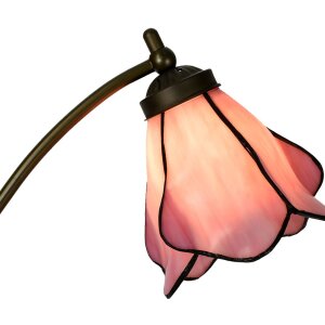 LumiLamp 5LL-6369 Tiffany stolová lampa ružovo-hnedá 26x19x50cm E14