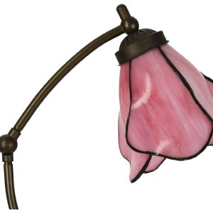 LumiLamp 5LL-6369 Tiffany stolová lampa ružovo-hnedá 26x19x50cm E14